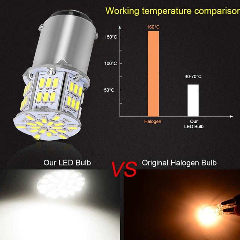 BlyilyB BA15D 1130 1142 1176 LED Bulb Bright White Interior LED Light Bulb for Car Trailer Marine RV Camper Boat As Tail Light - (Pack of 6) - Image 3